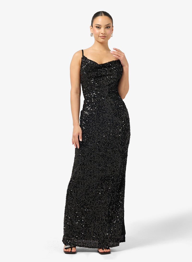 Ginger Strappy Sequin Embellished Backless Dress - Image 4